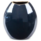 Wazony i flakony - Eurofirany Wazon ceramiczny Amora wys. 25 cm granatowy - miniaturka - grafika 1