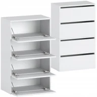 Szafki na buty - Szafka Na Buty Biała 60 CM Wysoka Modułowa Bez Siedziska Wąska Regał Stojak - miniaturka - grafika 1