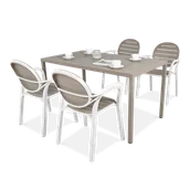 Meble ogrodowe - Komplet ogrodowy Nardi PALMA/CUBE 140 4+1 Bianco Tortora - miniaturka - grafika 1