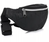 Nerki - Nerka Saszetka Biodrowa Biodrówka Trójkąty Damska Ekoskóra Pas Czarna - miniaturka - grafika 1