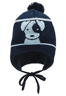 Sterntaler Chłopięca czapka z pomponem czapka psa, granatowa, 53 - Czapki damskie - miniaturka - grafika 1