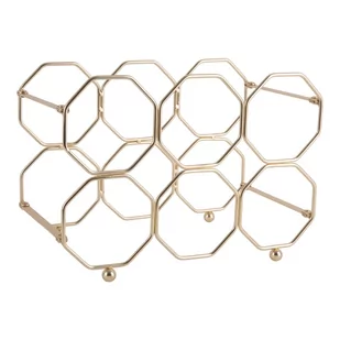 Metalowy składany stojak na wino w kolorze złota PT LIVING Honeycomb - Stojaki na wino - miniaturka - grafika 1