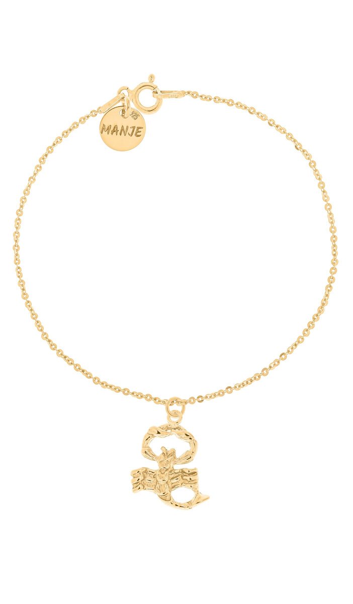 Pozłacana bransoletka ze znakiem zodiaku Skorpion