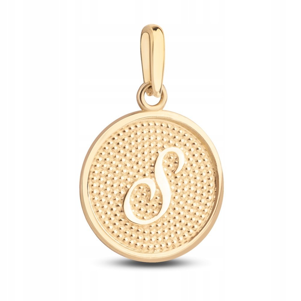 ZŁOTA WYJĄTKOWA ZAWIESZKA MEDALIK LITERKA S 333