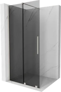 Mexen Velar ścianka prysznicowa rozsuwana Walk-in 110 x 200 cm, grafit 8 mm, nikiel szczotkowany - 871-110-000-43-97 - Ścianki i drzwi prysznicowe - miniaturka - grafika 1