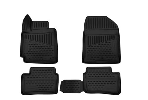 Element Dokładnie dopasowane dywaniki gumowe premium 3D pasujące do KIA Picanto, Mk 3 III, 2017-2024, hatchback, 4-częściowy