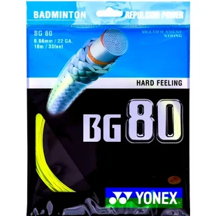 Naciąg rakiety do badmintona Yonex  BG 80 Yellow - Tenis ziemny - miniaturka - grafika 1
