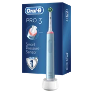 Szczoteczki elektryczne - Oral-B Pro 3 3700 CrossAction Niebieski - miniaturka - grafika 1