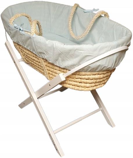 Cichoszki Zestaw Premium z pościelą Kosz Materac 3cm Stojak biały