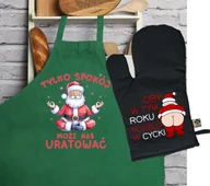Fartuchy i rękawice kuchenne - świąteczny zestaw na prezent - fartuch oraz rękawica kuchenna świąteczna - miniaturka - grafika 1