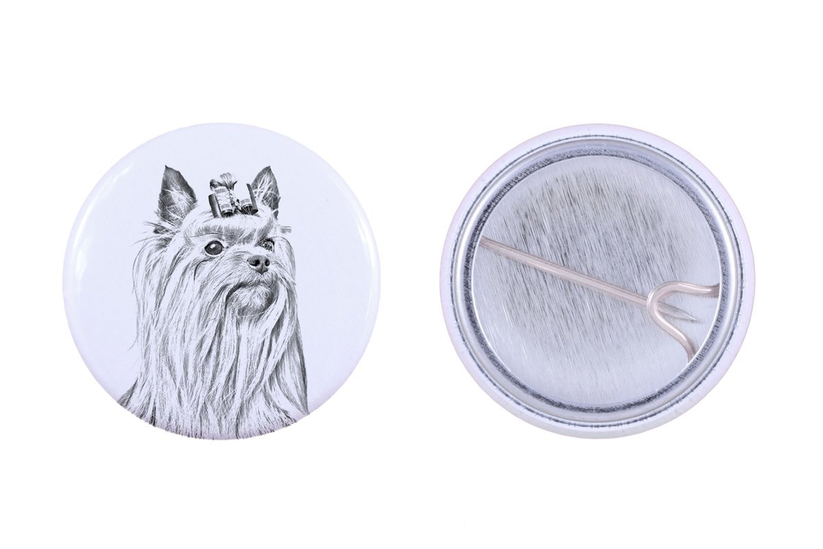 Yorkshire Terrier, York, Jork, Yorkie - przypinka z twoim psem, dodaj własne foto, marka Art-Dog