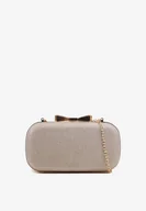 Torebki damskie - Szampańska Torebka Kopertówka na Zatrzask z Łańcuszkiem Grissana - miniaturka - grafika 1