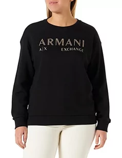 Armani Exchange Damska bluza z długim rękawem, czarna, mała - Bluzy damskie - miniaturka - grafika 1
