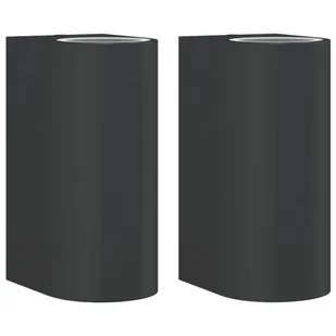 vidaXL Kinkiety zewnętrzne, 2 szt., czarne, odlewane aluminium - Lampy ogrodowe - miniaturka - grafika 1