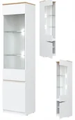 Witryny - Witryna uniwersalna L/p Gablota szklana barek regał Biała Remi RM07 - miniaturka - grafika 1