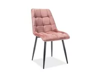 Krzesła - Signal Krzesło CHIC VELVET różowe tapicerowane w stylu glamour CHICVCRA52 - miniaturka - grafika 1