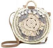 Torebki damskie - Torebka kosz okrągła listonoszka SimoSastre - miniaturka - grafika 1