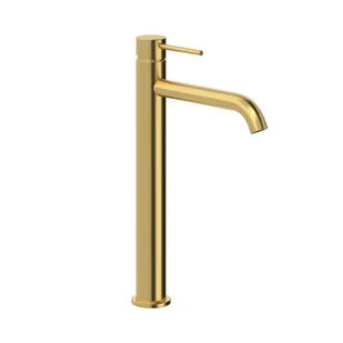 Bateria umywalkowa nablatowa Flint złoty mat szczotkowane Armatura Kraków - Baterie umywalkowe Bateria umywalkowa nablatowa Flint złoty mat szczotkowane Armatura Kraków - Baterie umywalkowe - miniaturka - grafika 1