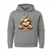 Bluzy dla dziewczynek - BLUZA DZIECIĘCA Z NADRUKIEM LENIWIEC ZWIERZAK SERCE SŁODKI PREZENT 3-4 - miniaturka - grafika 1