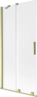 Mexen Velar parawan nawannowy 2-skrzydłowy rozsuwany 90 x 150 cm, szron, złoty szczotkowany - 896-090-000-31-55 - Parawany nawannowe - miniaturka - grafika 1