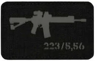 Odzież taktyczna i umundurowanie - Naszywka M-Tac AR-15 223/5,56 Laser Cut - Black/Grey (51111211) - miniaturka - grafika 1