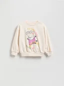 Bluzy dla dziewczynek - Reserved - Bawełniana bluza Świnka Peppa - złamana biel - miniaturka - grafika 1