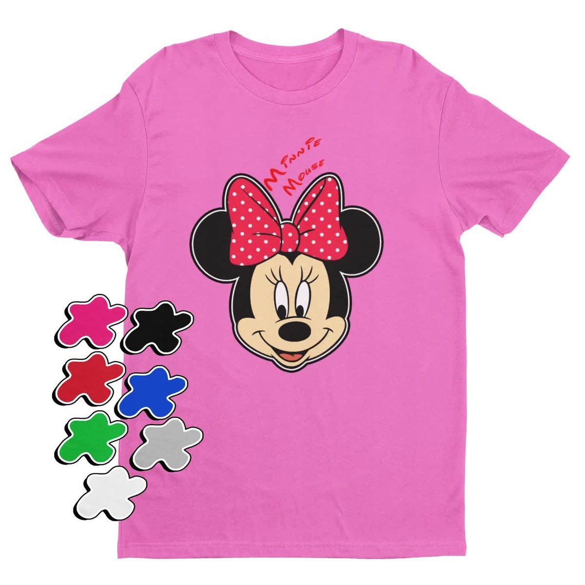 Koszulka T-Shirt Dziecięca Z Nadrukiem Myszka Miki Minnie Różne -L 146-152