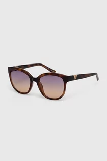 Okulary przeciwsłoneczne - Guess okulary przeciwsłoneczne damskie kolor brązowy GU7877_5353Z - grafika 1