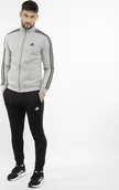 Dresy męskie - Adidas Dres męski adidas Basic 3-Stripes Fleece szaro-czarny IA3073 S - miniaturka - grafika 1