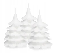 Świece - Świeczki świąteczne choinka 10cm 3 szt. całe białe - miniaturka - grafika 1