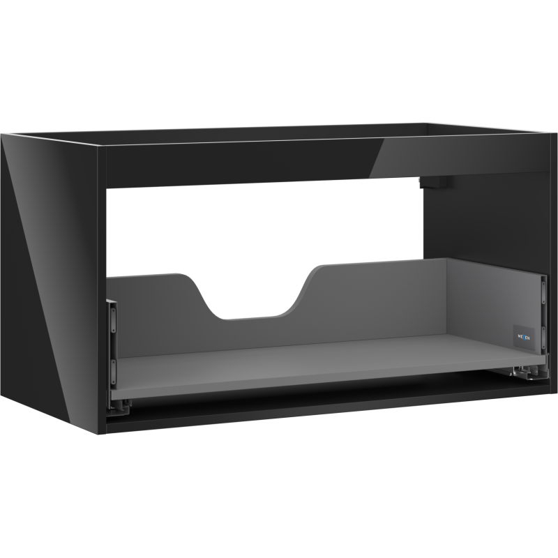 Mexen Box-A korpus szafki podumywalkowej 90 cm, 1 szuflada, czarny połysk - 91AX0-0900-470-1-70