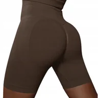 Legginsy - Kolarki Damskie Legginsy Krótkie Push Up Gładkie Bez Wzoru Do Ćwiczeń Lato - miniaturka - grafika 1