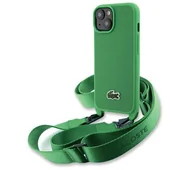 Etui i futerały do telefonów - Lacoste LCHCP15SSPVCN Hardcase Iconic Petit Pique Crossbody do iPhone 15 Zielony - miniaturka - grafika 1