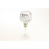 Świeczniki - Świecznik szklany 30 cm złoty - miniaturka - grafika 1