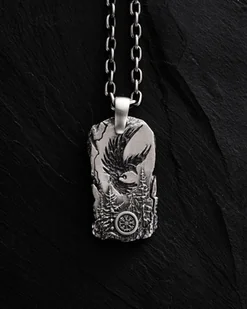 Srebrny wisiorek LORD OF THE SKY. VEGVISIR - Wisiorki - miniaturka - grafika 1