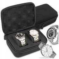 Pudełka i szkatułki - ETUI SZKATUŁKA NA ZEGARKI ORGANIZER PUDEŁKO KUFEREK BOX NA 2 SZT PREZENT - miniaturka - grafika 1