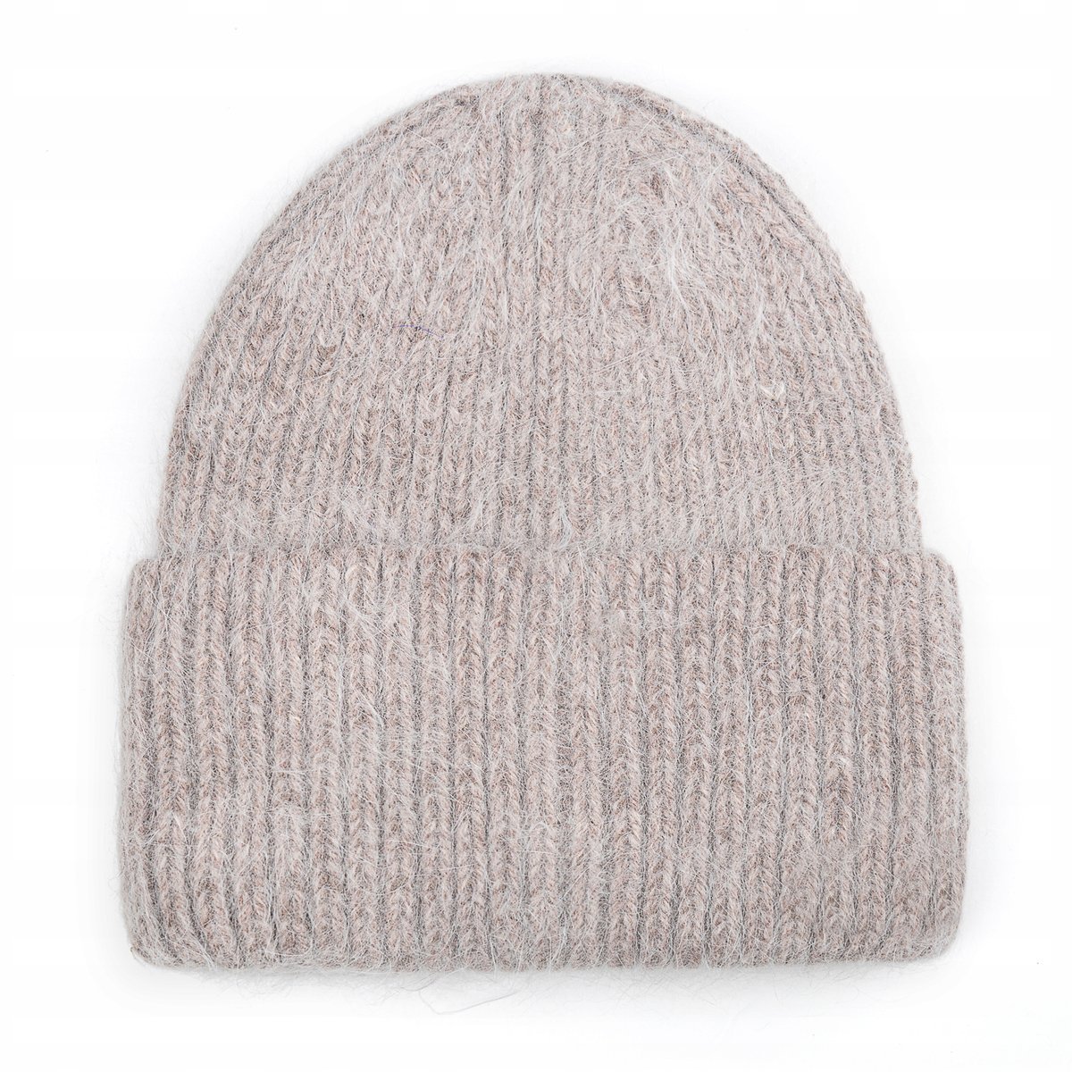 CZAPKA BEANIE DAMSKA WEŁNIANA WEŁNA ZIMOWA NA ZIMĘ 60% Angora BEŻOWA