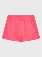 Spodenki damskie - Guess Szorty materiałowe J3GD02 KA6R3 Różowy Regular Fit - miniaturka - grafika 1