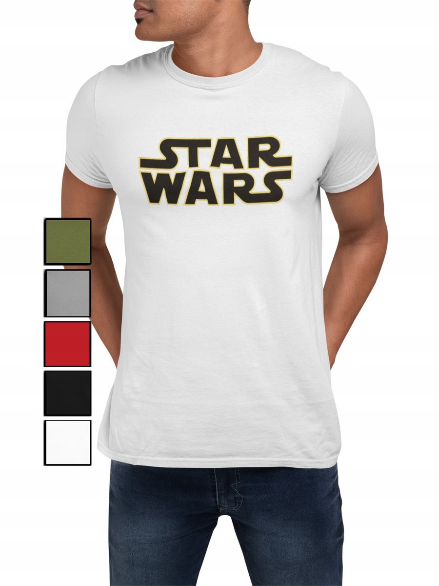 Koszulka T-Shirt Męska Z Nadrukiem Star Wars Lord Napis Yoda - 3Xl