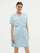 Sukienki - Vero Moda Sukienka letnia Linn 10323027 Błękitny Relaxed Fit - miniaturka - grafika 1