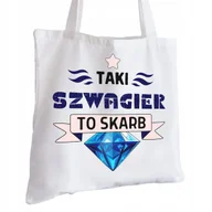 Torby i wózki na zakupy - Torba Bawełniana biała dla Szwagra Na Prezent ekologiczna Trwały Nadruk - miniaturka - grafika 1