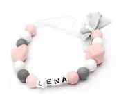 Akcesoria do smoczków - Silikonowa zawieszka z imieniem LENA MIKOŁAJKI - miniaturka - grafika 1