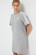 Sukienki - adidas sukienka bawełniana kolor szary mini oversize - miniaturka - grafika 1