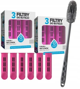 6x Filtr do butelki Dafi Soft Solid różowy + uniwersalna szczoteczka - Wkłady filtrujące - miniaturka - grafika 1