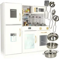 Zabawki AGD - KUCHNIA DREWNIANA z lodówką dla dzieci duży zestaw z akcesoriami - miniaturka - grafika 1