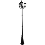 Lampy ogrodowe - Polux Słupek 250cm LIGURIA 3X20W E27 Czarny mat IP43 SANICO 313423 - miniaturka - grafika 1