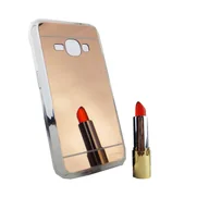 Etui i futerały do telefonów - Etui na telefon komórkowy Samsung Galaxy J1 2016 Mirror Soft Case Protective Cover Rose Gold - miniaturka - grafika 1