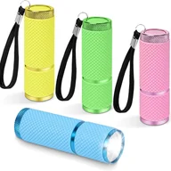 Latarki - 4-częściowa mini latarka, ultra mocna latarka LED, zestaw latarek LED, mała lampa z 9 diodami LED - miniaturka - grafika 1