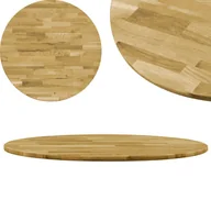 Blaty meblowe i parapety okienne - vidaXL Okrągły blat do stolika z litego drewna dębowego, 23 mm, 700 mm vidaXL - miniaturka - grafika 1