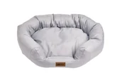 Legowiska dla psów - LEGOWISKO DLA PSA KOTA OWALNE PUSZYSTE 75x50cm M SZARE - miniaturka - grafika 1